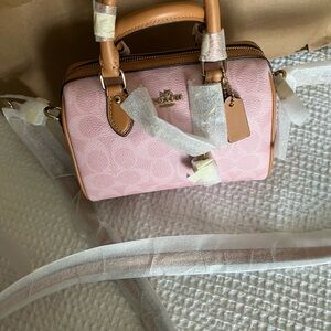 Coach MINI  Pink and Tan Satchel